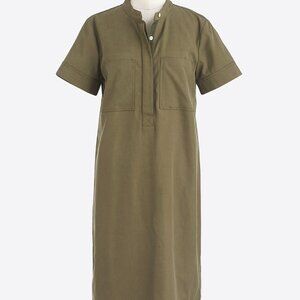 J Crew  Military Fatigue Shirt Dress Army Green, NWT